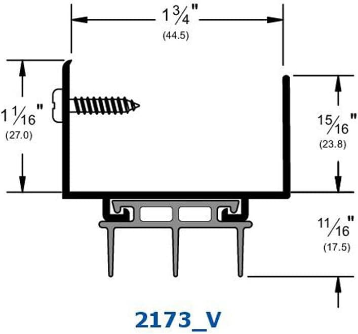 Pemko Wrap-Around Door Shoe with Vinyl Insert, Aluminum with Anodized Bronze Finish, 36" Width x 1-1/16" Height