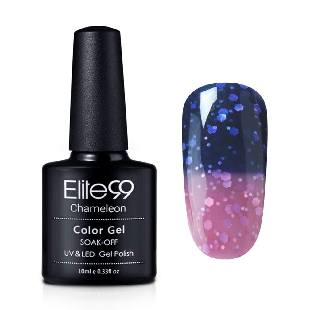 Elite99 Chameleon Temperature Color Changing Gel Nail Polish Soak Off UV LED Nail Art Lacquers 10ml Limoges - Purple Heather
