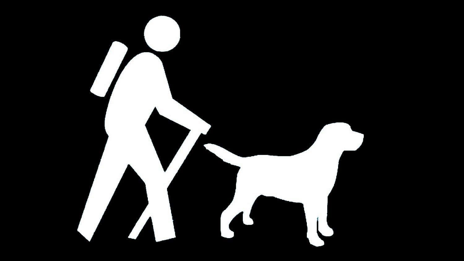 Bluegrass Decals J1042 Hiker with Labrador Dog Camp Camper Camping Decal Sticker