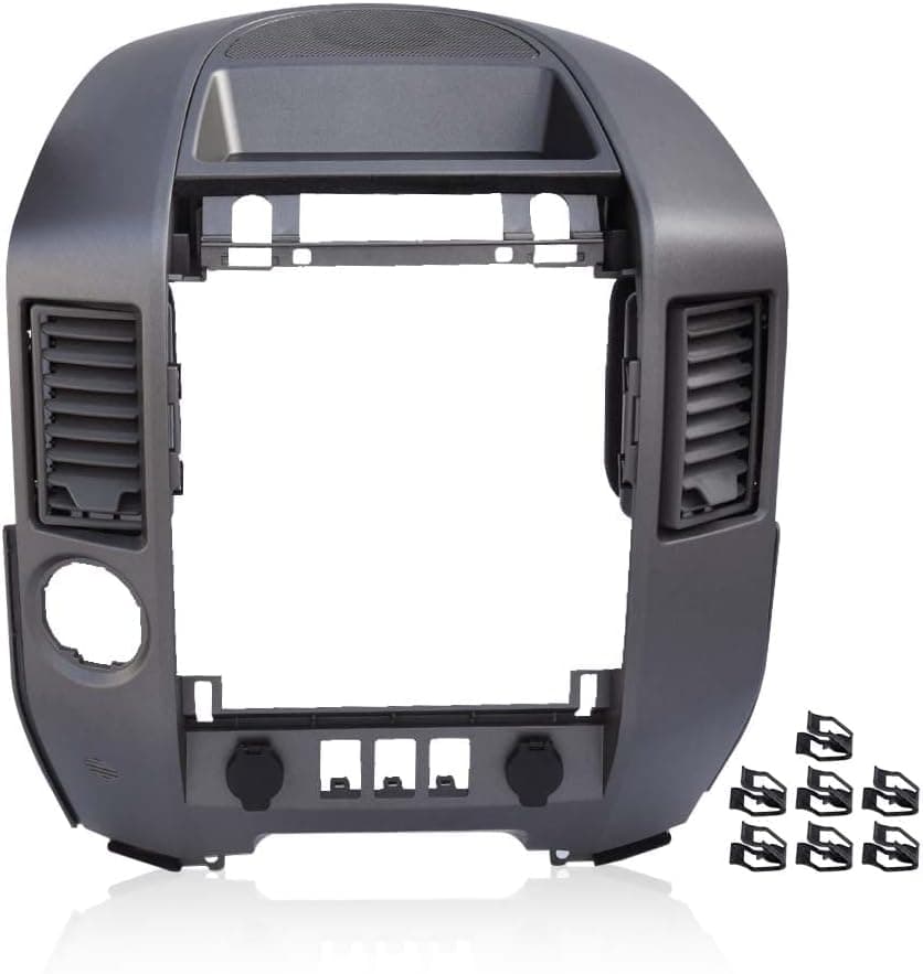PIT66 Radio Player Climate Control Bezel W/Speaker Center Dash Panel Lid Finisher Bezel Compatible with 2004-2006 Nissan Titan XE SE Armada SE