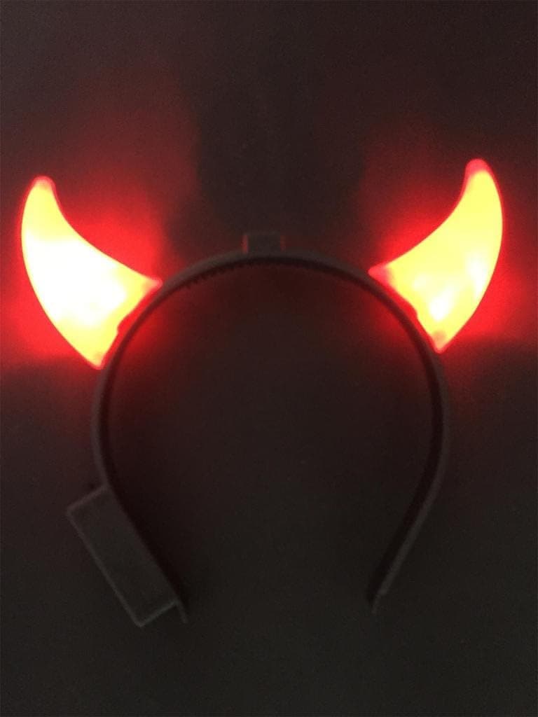 8 PCLight Up LED Flasing Ears and Polka Dot Bows Headbands - Various Styles (Devil Horn)