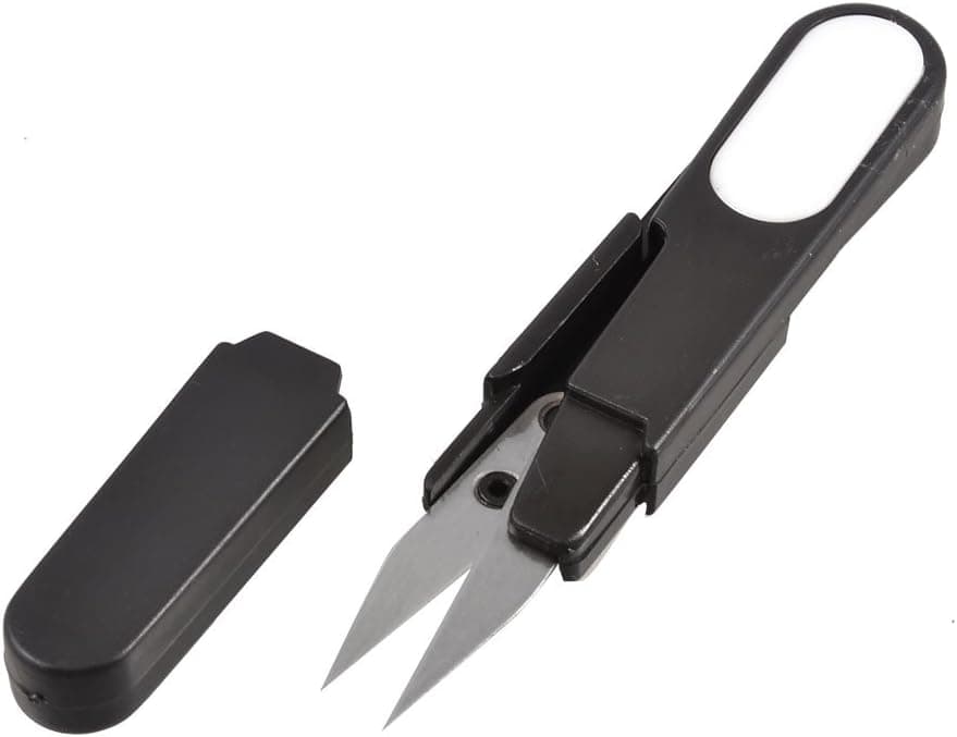 Uxcell Plastic Handle Metal Blade Fishing Line Yarn Scissors, Black