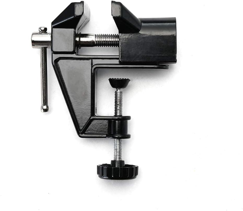 HEWEGO Bench Vise Portable Aluminum Table Clamp For Small Work, Crafts,Woodworking (black)