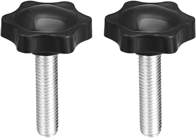 uxcell Clamping Screw Knob, 38mm Dia Plum Hex Shaped Grips Star Knob M8 × 35mm Male Thread, 2pcs