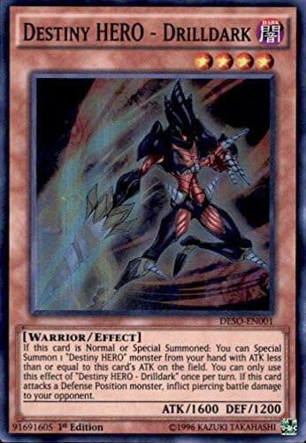 YU-GI-OH! - Destiny Hero - Drilldark (DESO-EN001) - Destiny Soldiers - 1st Edition - Super Rare
