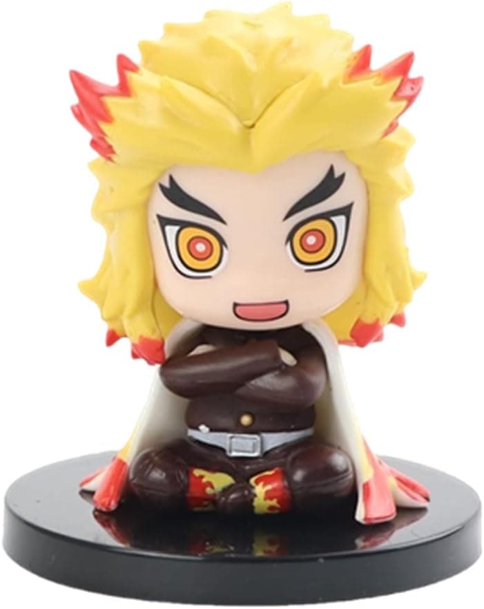 Kimetsu No Yaiba Figure, Demon Slayer Anime Statue Cosplay Figurines Rengoku Tanjiro Shinobu Kocho Nendoroid 2.8IN