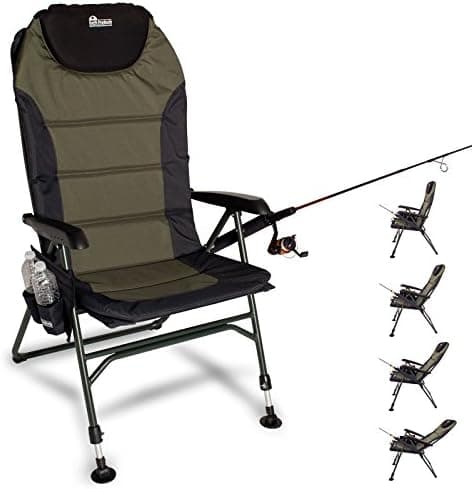 Earth Products Store Ultimate 4-Position Adjustable Outdoor Fishing Chair w/Adjustable Front Legs - 300LBS (MAX Load)