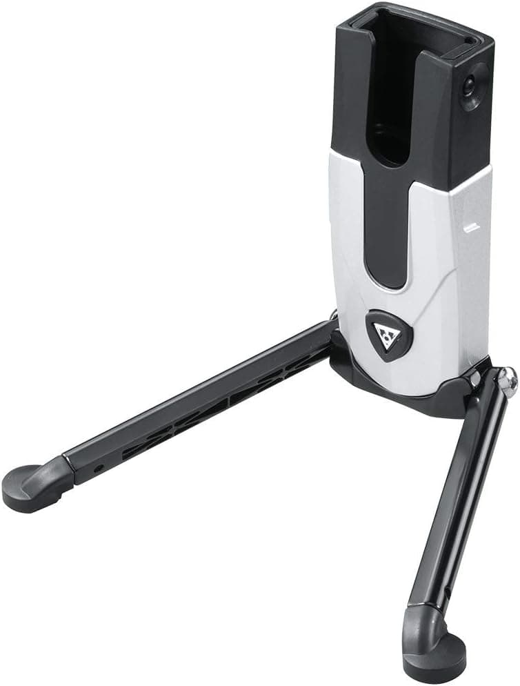 Topeak FlashStand Fat Bike Stand, Silver, Black, 15.7 x 9.6 x 3 cm / 6.2” x 3.8” x 1.2” (Folded) 19.8 x 16.6 x 13.6 cm / 7.8” x 6.5” x 5.3