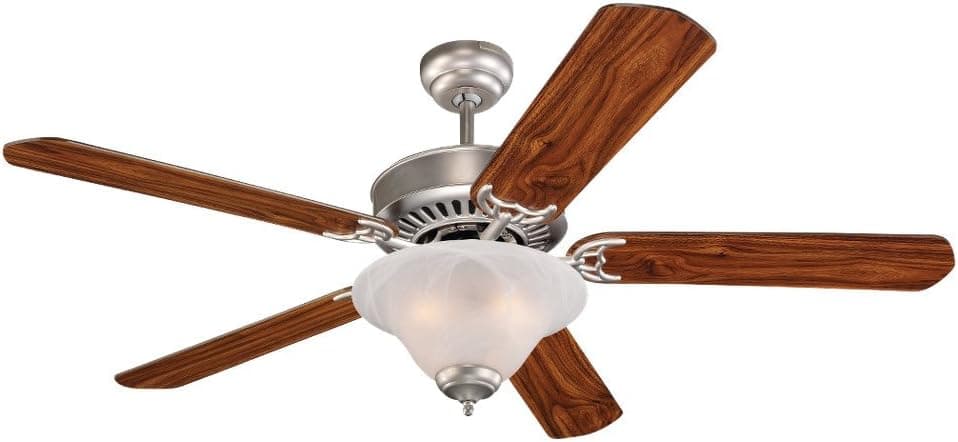 Monte Carlo 5QP52BPD-L Quality Pro Deluxe 52-Inch 5-Blade Ceiling Fan, Brushed Pewter Finish