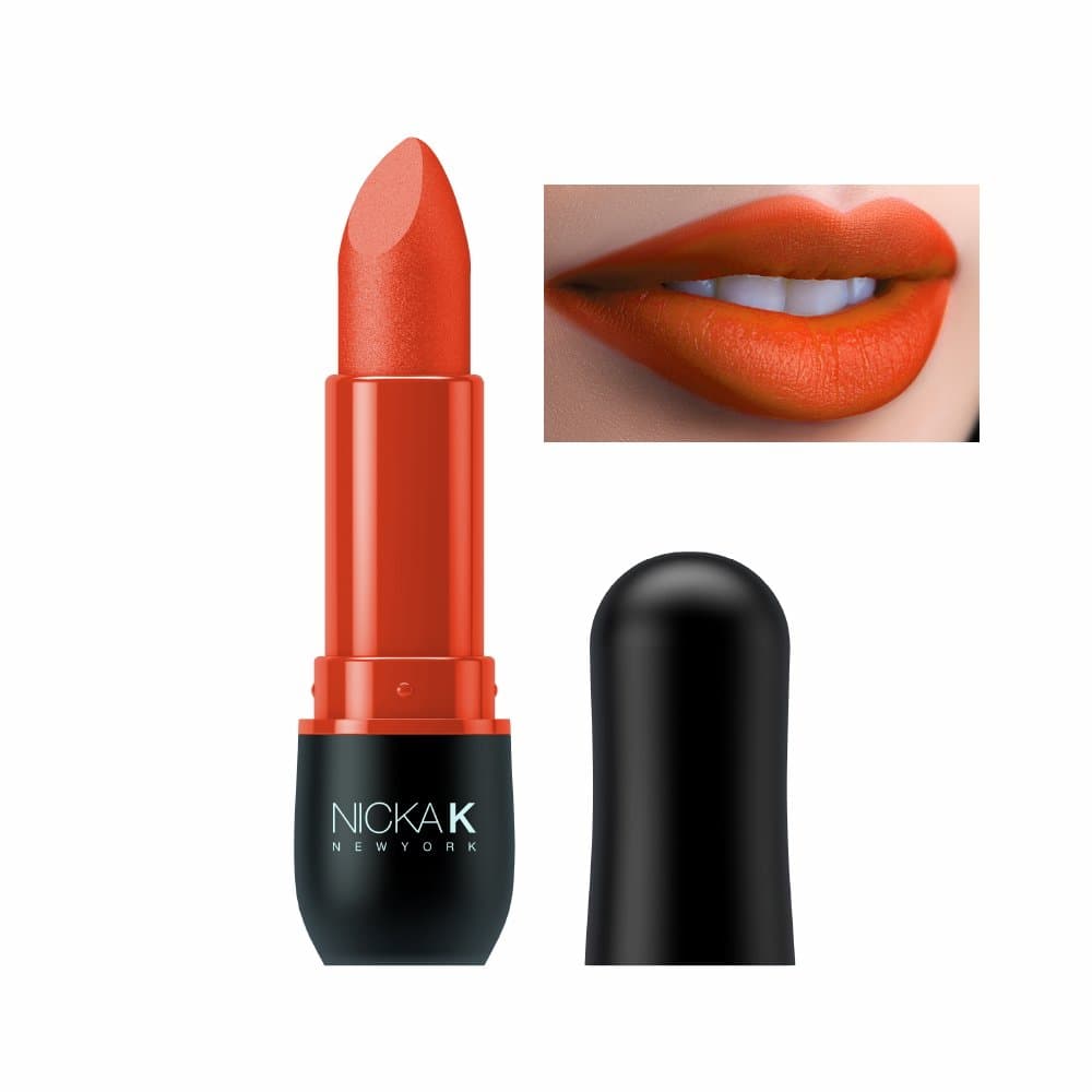 (3 Pack) NICKA K Vivid Matte Lipstick NMS03 Orange Red