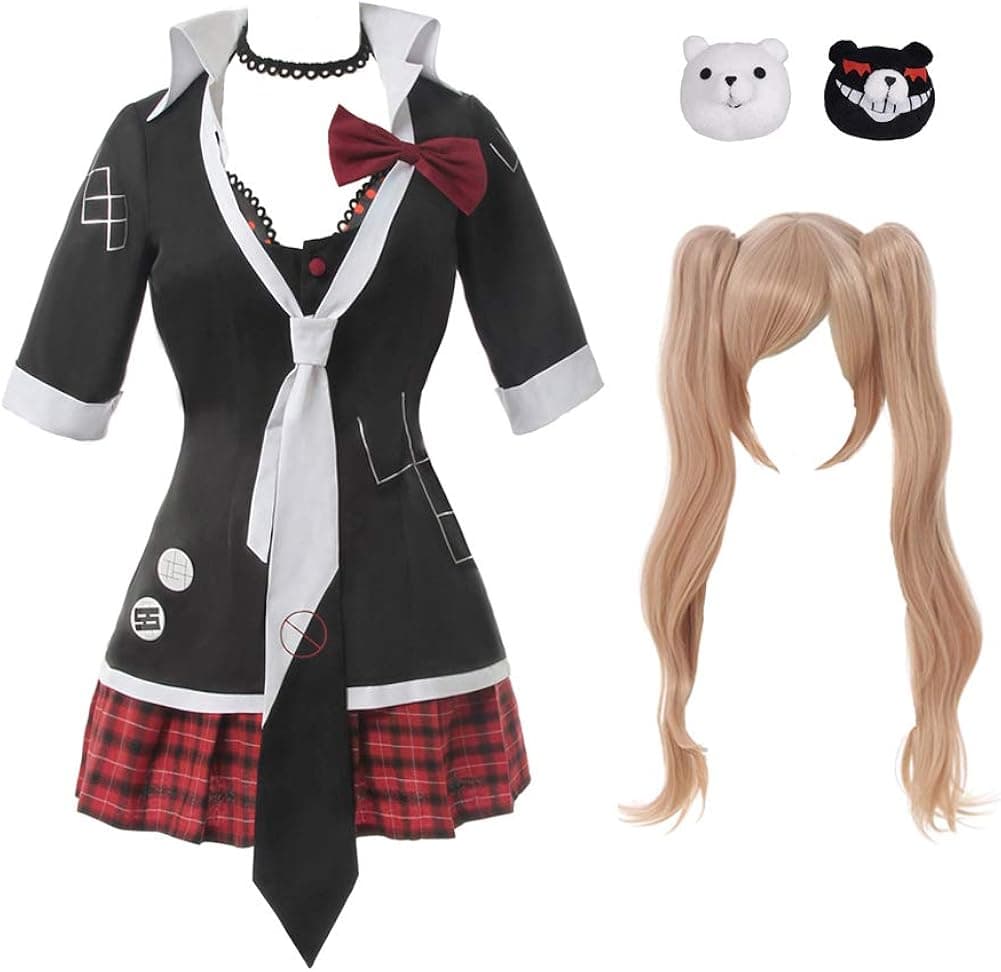 Nuoqi Junko Enoshima Cosplay Uniform Women's Anime School Girl Outfit Set Jacket Skirt Tie