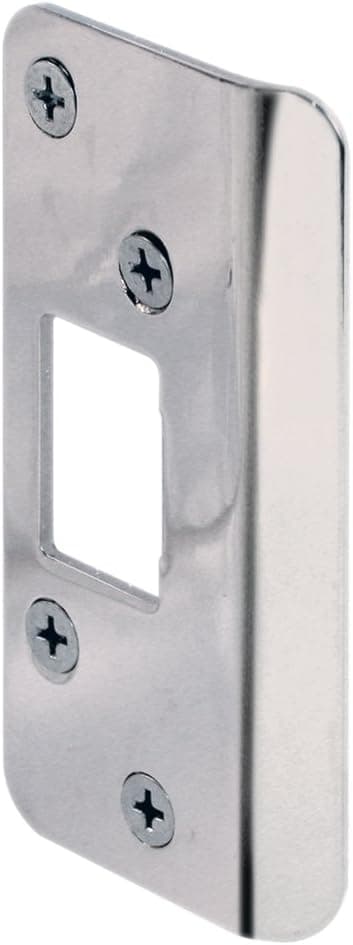 Defender Security E 2325 Continuous Lip Door Strike, 3-5/8 in. Height, Stamped Steel Construction, Nickel Plated, Pack of 1