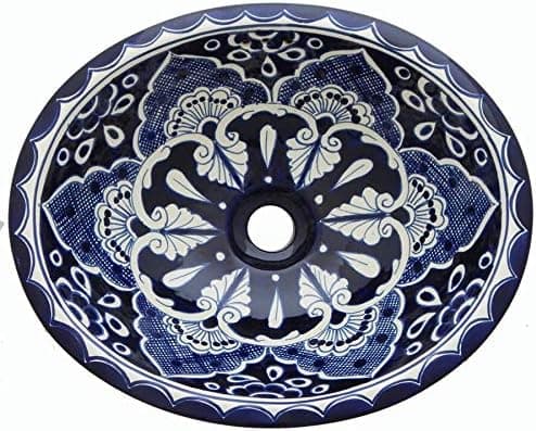 Talavera Mexican Handmade Hand Painted Bathroom Sink MEDIUM # 31