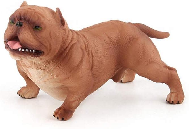 HanYoer Dog Figurines Bully Dog Animal Figure, Solid Dog Mini Figure Toy Collection Playset, Cake Topper, Garden Plant, Automobile Decoration (Brown)
