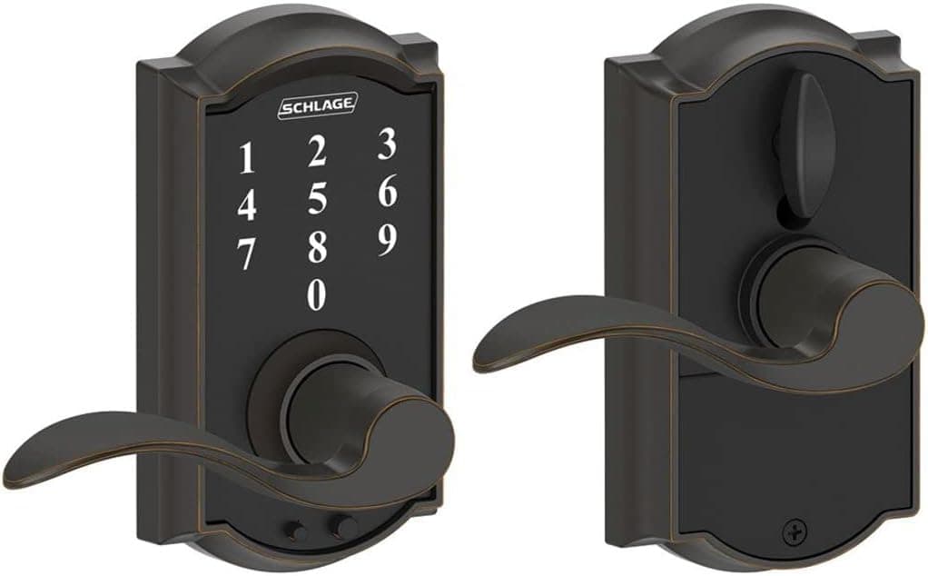 SCHLAGE Touch Camelot Lock with Accent Lever (Aged Bronze) FE695 CAM 716 Acc