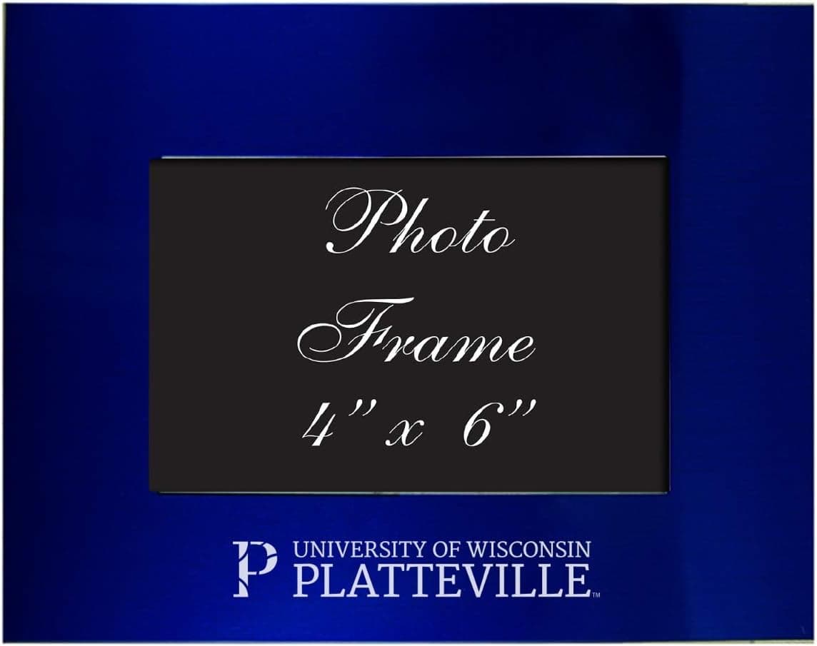 LXG, Inc. University of Wisconsin–Platteville - 4x6 Brushed Metal Picture Frame - Blue