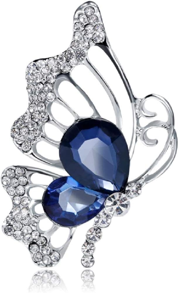 YFan Fashion Butterfly Rhinestone Brooch Pins Women Cute Animal Jewelry Accessories