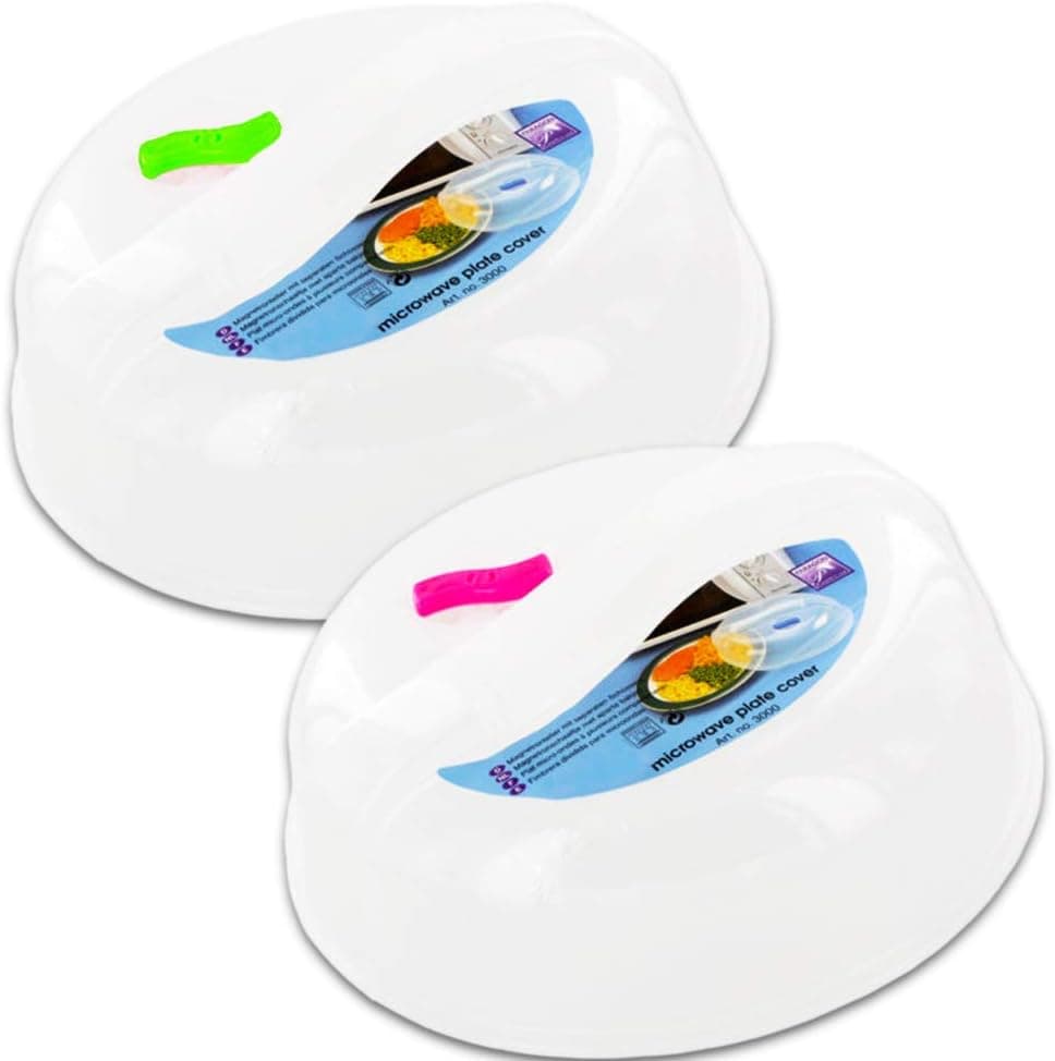 DDI COMINHKPR01430 Microwave Plate Cover Steam, 2 Pack, assoted