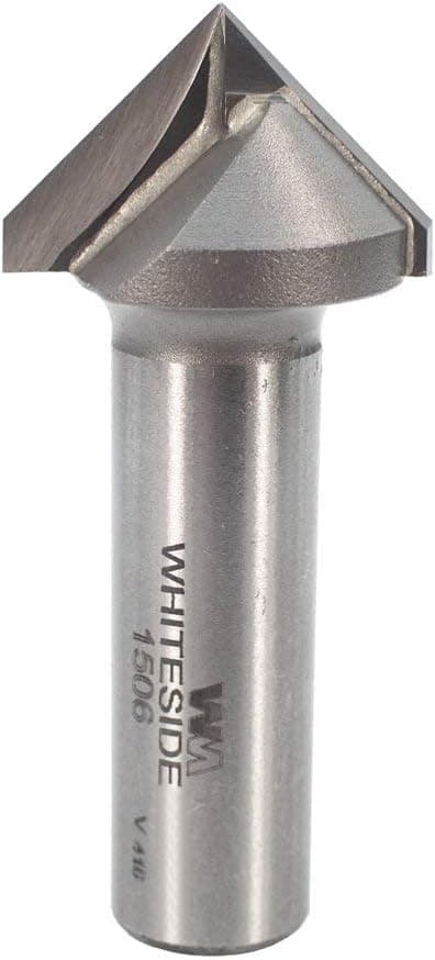 Whiteside Router Bits 1506 V-Groove Bit with 90-Degree 1-Inch Cutting Diameter and 1/2-Inch Point Length