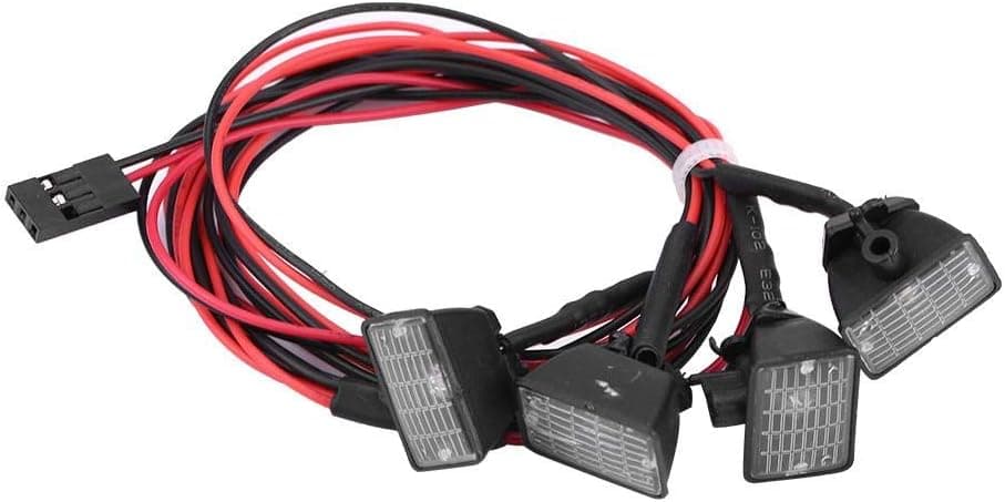 RC Car Lamp, 2 Option RC Crawler Roof Lights Lamp Kit LEDs Light Set Bar Lamp Accessory for Axial SCX10 TRAXXAS for TRX-4 Car(2 Red LED+2 White LED)