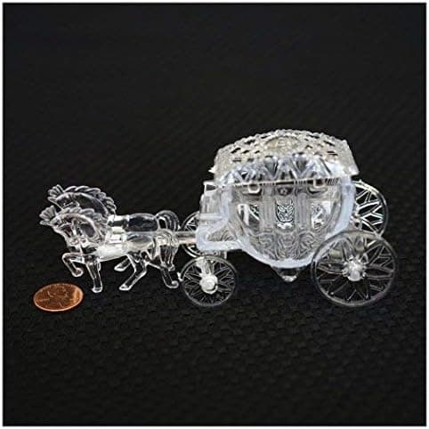 Unbranded Royal Vintage Cinderella Horse and Carriage Coach Cake Topper Clear