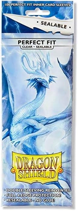 2 Packs Dragon Shield Sealable Inner Sleeve Clear Standard Size 100 ct Card Sleeves Individual Pack
