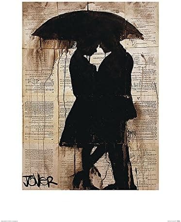 Rain Lovers by Loui Jover Figurative Romance Illustration Print Poster 23.5x31.5