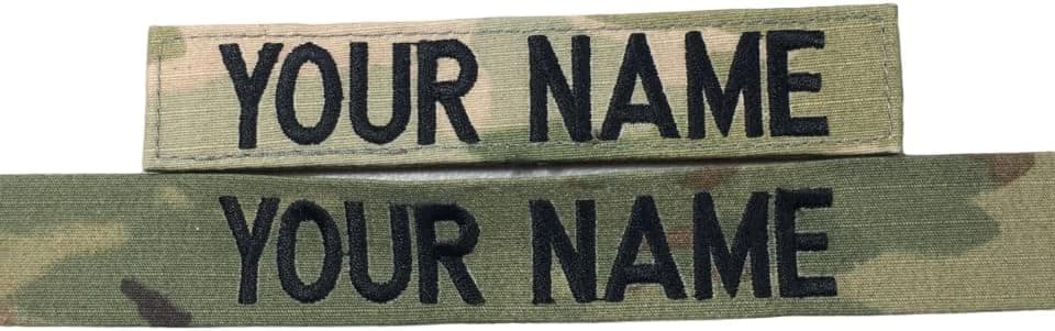 Customized Name Tape, with Fastener or Sew-On, ACU Multicam OCP Black ABU OD Green Desert Tan NavyBlue - Custom - Branch Tape, Custom (Multicam OCP, Without Fastener)
