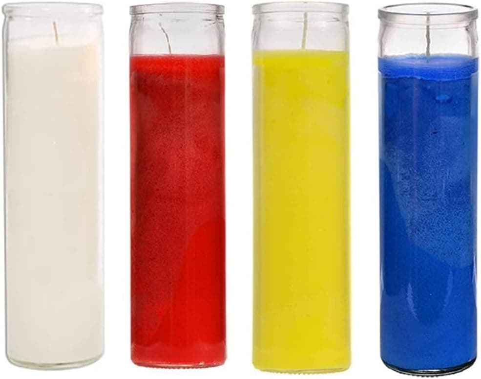 Ginger Wholesale Sanctuary Series Assorted Religious Candle, White Blue Yellow and Red, Case of 12 (1 Case)