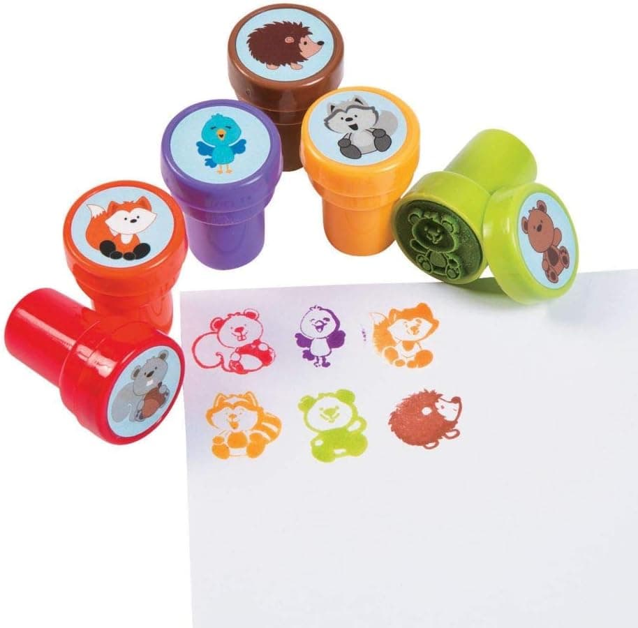 WOODLAND ANIMALS STAMPER - Stationery - 24 Pieces