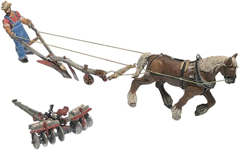HO Plow/Disc/Horse/Man