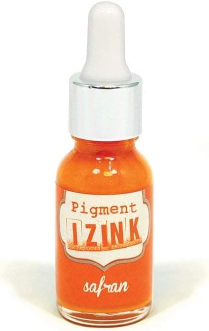 Aladine - Izink Pigment - Covering Ink All Support - DIY and Creative Leisure - Watercolorable - Water washable - Made in France - Pipette bottle 15 ml - Orange Saffron Color
