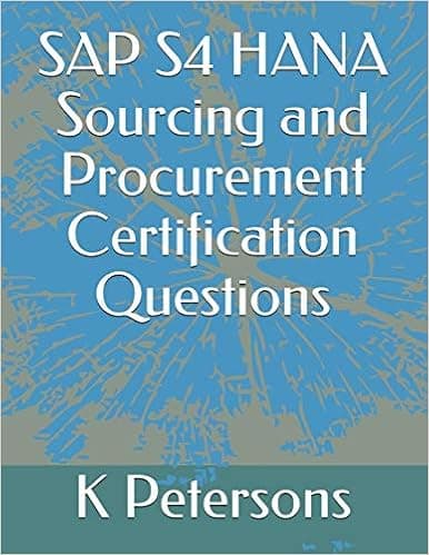 SAP S4 HANA Sourcing and Procurement Certification Questions