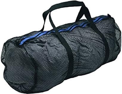 Innovative Heavy Duty Large Mesh Duffel Bag, Black/Blue for Scuba gear, snorkeling, diving, rafting, kayaking, and other outdoor watersports