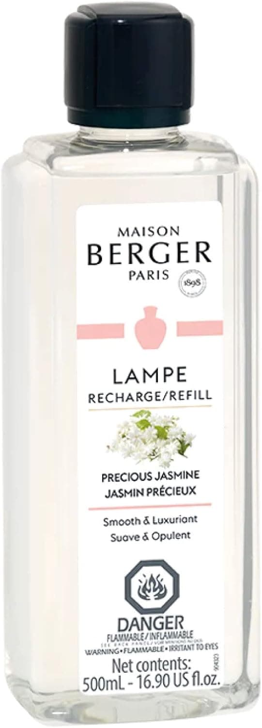 Maison Berger - Precious Jasmine - Lampe Berger Fragrance Refill for Home Fragrance Oil Diffuser - 16.9 Fluid Ounces - 500 milliliters