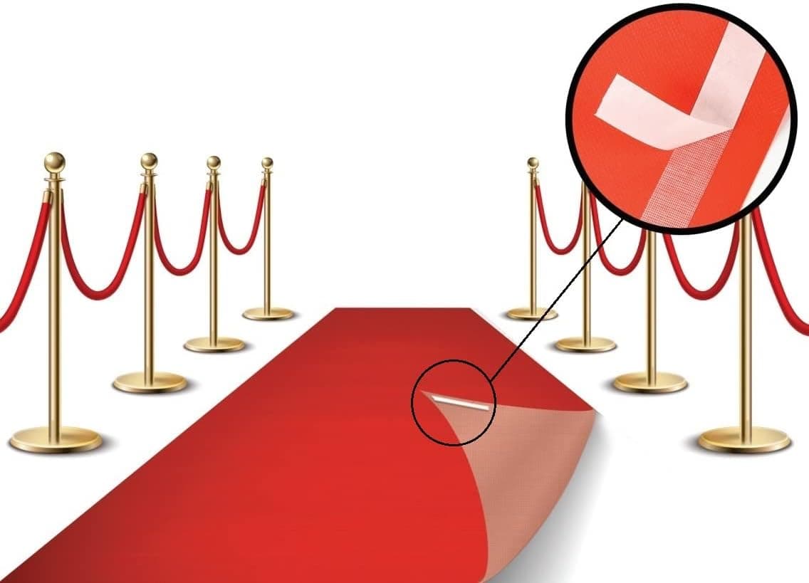 Red Carpet Floor Runner Party Decoration Fabric 70 GSM - 2 Pack (2x15-2 Pack)
