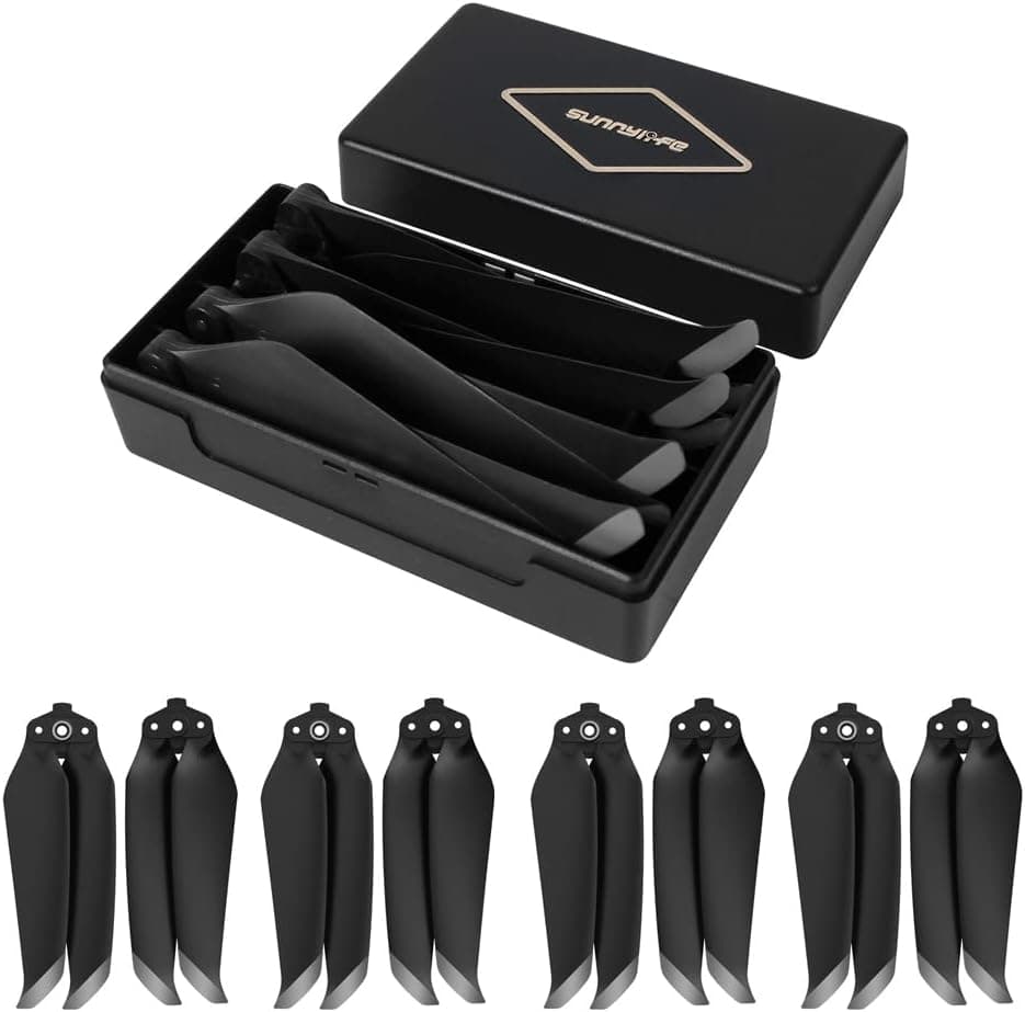 (4 Pairs) Mavic Air 2/Air 2s Low Noise Propellers +Propellers Storage Case Spare Blades,Quadcopter Accessory Replacement Quick-Release for DJI Mavic UAV Accessories (Silver)