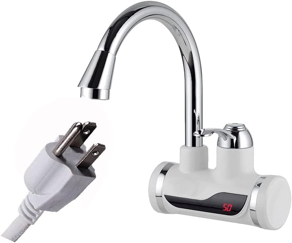 110V Hot Water Heater Faucet Instant Tankless Water Heater Electric Kitchen Bathroom Fast Heating Tap Water Faucet with LED Digital Display