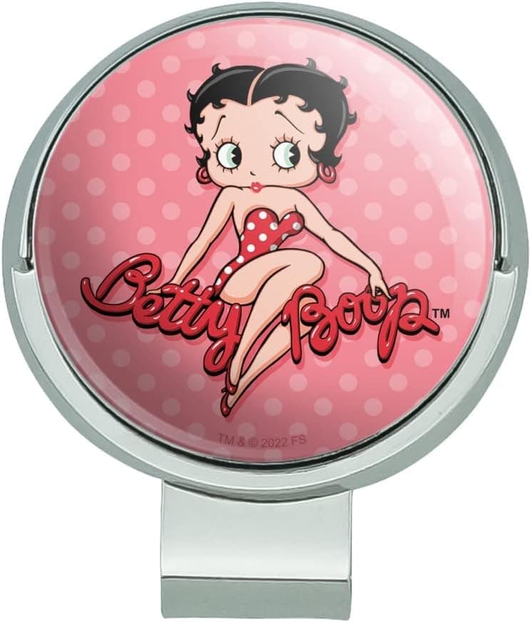 GRAPHICS & MORE Betty Boop Pink Polka Dots Golf Hat Clip with Magnetic Ball Marker