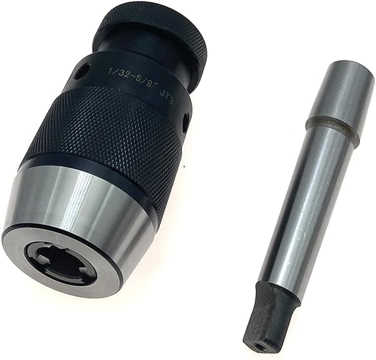 1/32-5/8 Inch CNC-Machined Keyless Drill Press Chuck JT33 Mount & MT2-JT33 Drill Chuck Arbor Tool Compatible with Common Household Use
