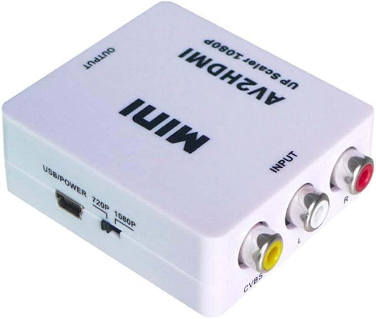 Caxico Mini RCACVS 3 RCA Composite Video AV to HDMI Converter for TV/PC/PS3/Blue-Ray DVD