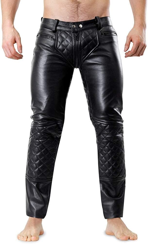 Bockle® 5 GAY-ZIP gesteppt jeans leather pants trousers full zip