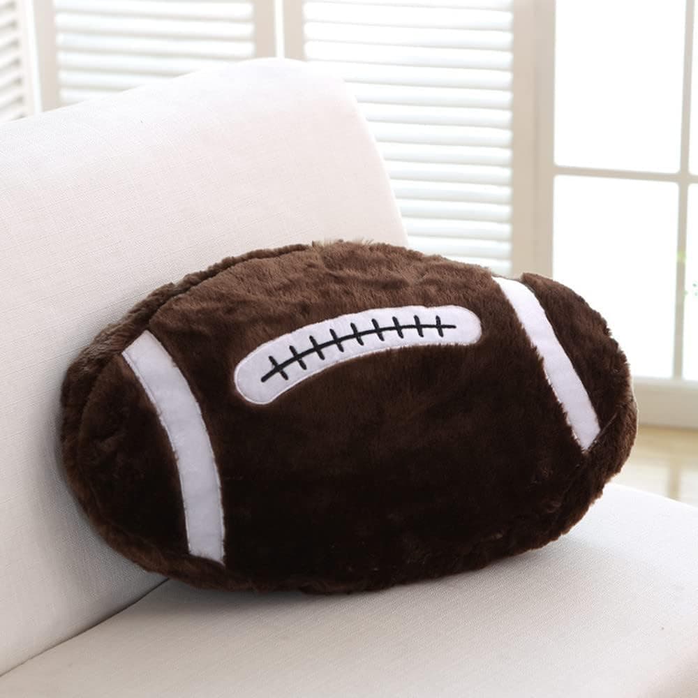 XIZHI 22" Basketball Plush Pillow Fluffy Durable Stuffed Football Throw Pillow Ball Sports,Ball Pillow Soft Durable Sports Toy Sofa Room Decoration Soft Sports Toy Gift (Football)