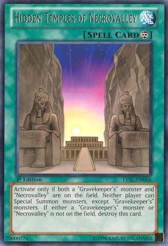 YU-GI-OH! - Hidden Temples of Necrovalley (LVAL-EN066) - Legacy of The Valiant - 1st Edition - Rare