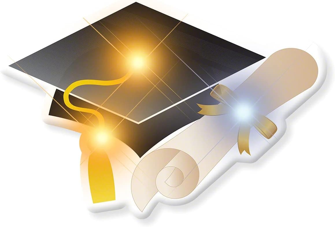 Grad Cap Light Up Flashing LED Lapel Pins (Set of 5)