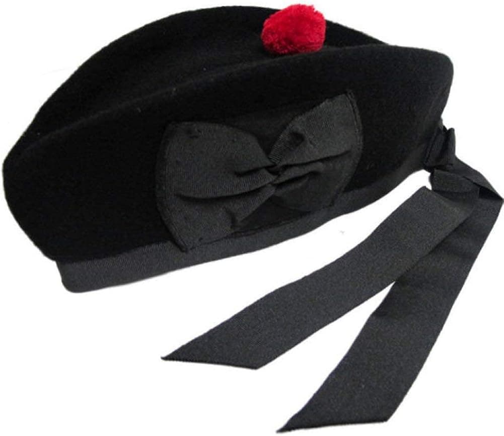 AAR Men's Scottish Glengarry Balmoral Kilt Hats Diced & Plain 100% Wool Piper 52-62