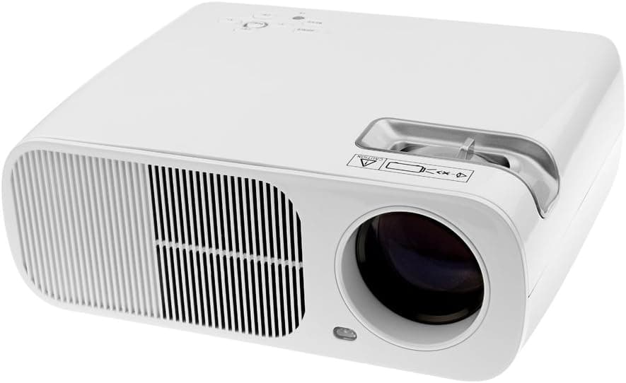 FastFox LED Video Projector 2600 Lumen 800x480 HD Home Theater for PC Laptop Smartphone USB SD Keystone White Color