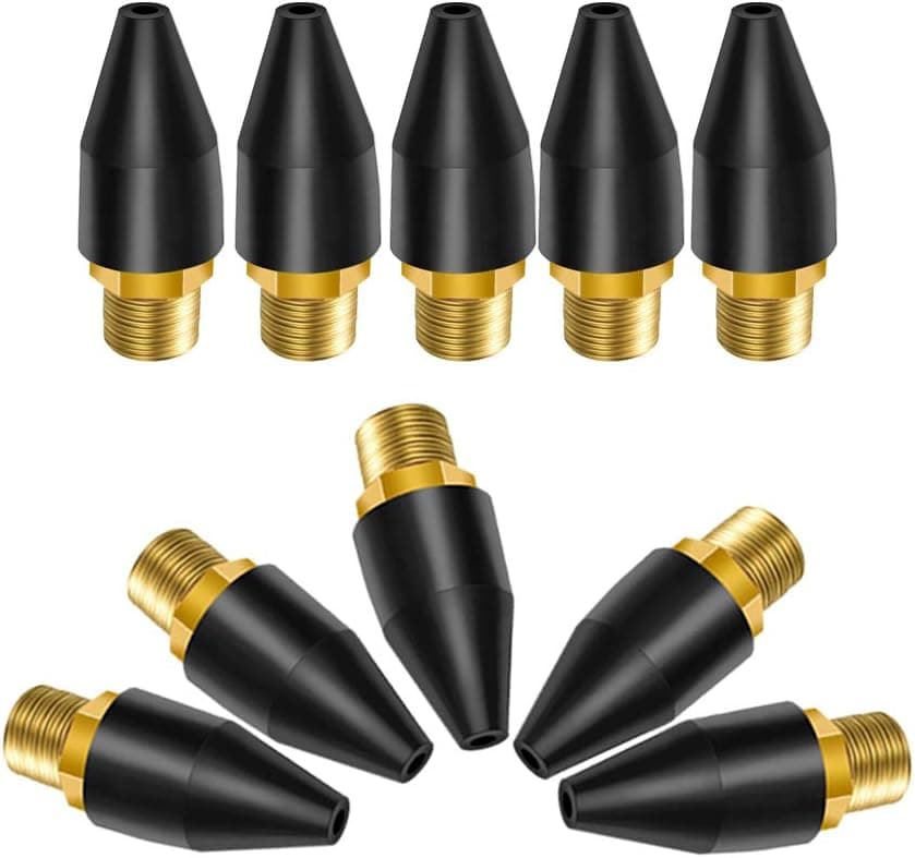 Yikko 10 Pieces Automotive Car Vehicle Accessory Air Tool Parts 1/8 Inch MNPT Black Rubber Tip Air Nozzle for Air Blow Guns Tool