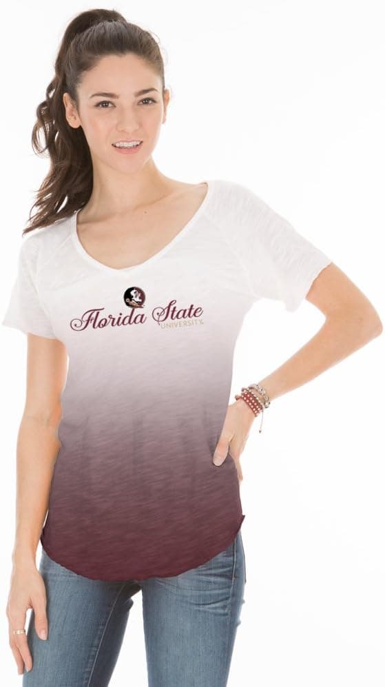 NCAA Women's Jax Dip Dye V-Neck Tee