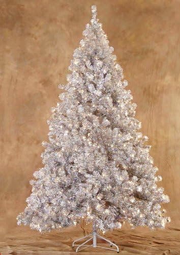 7.5' Silver Laser Tinsel Full Artificial Christmas Tree - Unlit